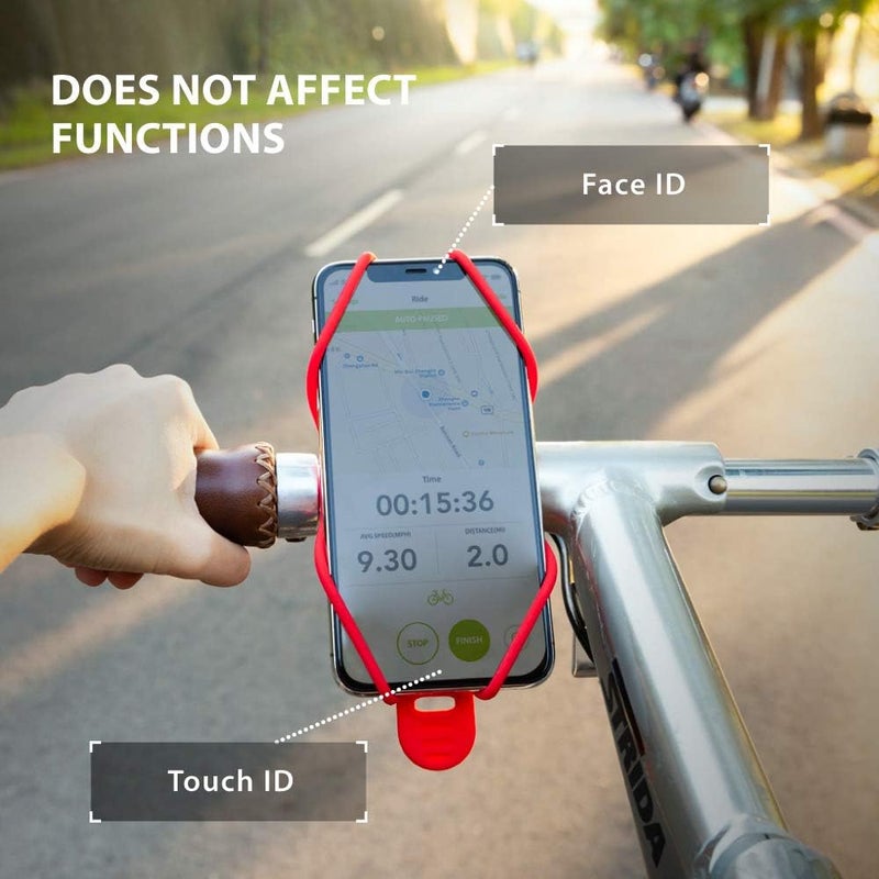 BONE COLLECTION Bone Bike Tie 3, Bike Cell Phone Mount for Handlebar, Scratch-Free Silicone Holder with Anti-Slip Design, Universal Cycling Phone Holder Compatible with Most Smartphones (Black - Handlebar) - Image 3