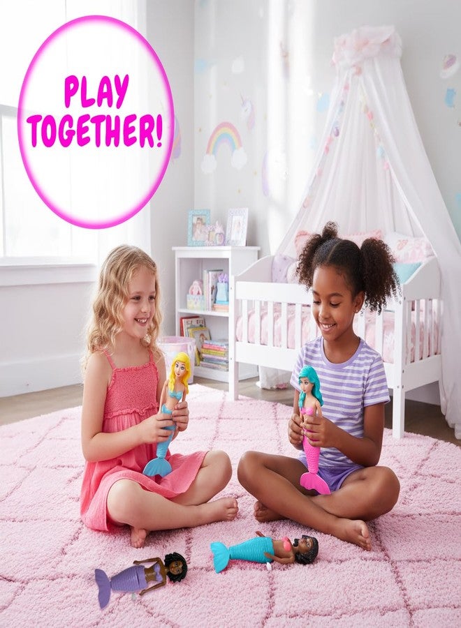 Kiddie Play ألعاب حورية البحر من كيدي بلاي - 4 قطع دمى حورية البحر القابلة لللف للحمام وحمام السباحة للأطفال الصغار، هدايا حوريات البحر للفتيات - Image 5