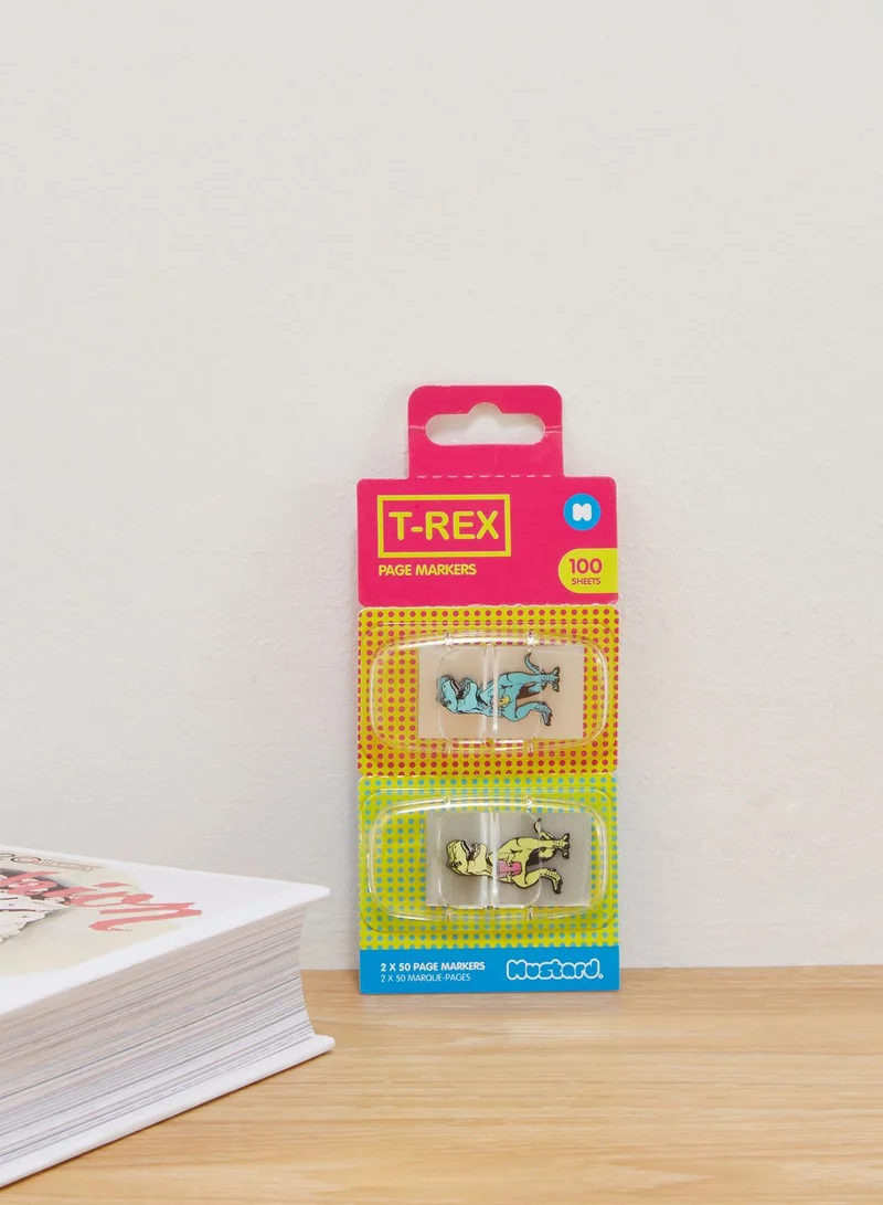 Mustard 100 Sheets T-Rex Page Markers