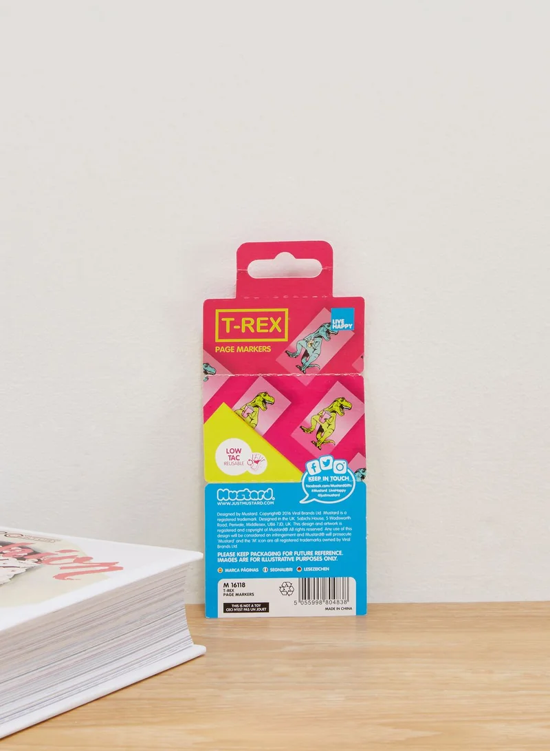 Mustard 100 Sheets T-Rex Page Markers