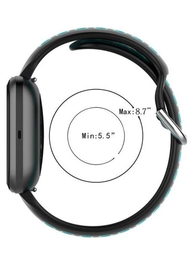 NIBEMINENT Sport Wrist Strap Watchband For Fitbit Versa 2 / Lite 23mm Clasp Black - Image 5