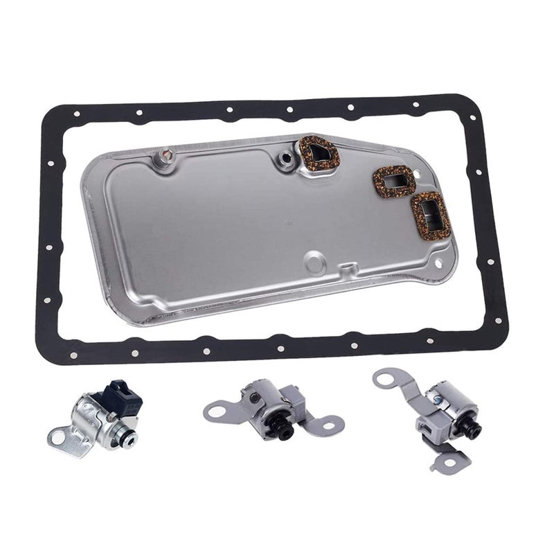 HERCOO A340E A340F Transmission Shift Solenoid +TCC Lockup Solenoid with Filter Gasket Kit Compatible with 2000-2004 Toyota 4Runner Lexus - Image 1