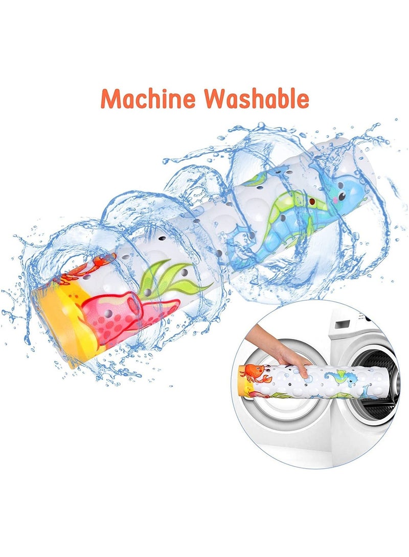 XiuWoo Cartoon Non Slip Bathtub Mat for Kids 40x16 Inch Large Size Anti Shower Mats Toddlers Children Baby Floor Tub with Suction Cups & Drain Holes Machine Washable (Sea World) - Image 5