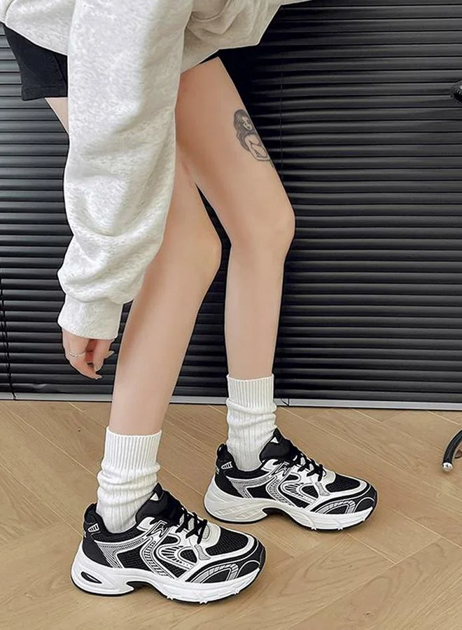 Take Two  Women Color Blocked Lace-Up Mesh Sneakers for Women | Best Price UAE