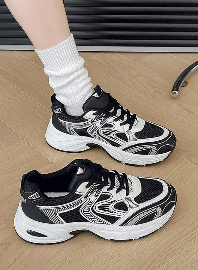 Take Two  Women Color Blocked Lace-Up Mesh Sneakers for Women | Best Price UAE