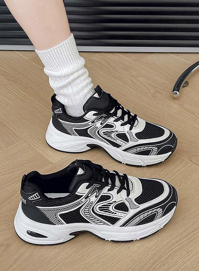 Take Two Women Color Blocked Lace-Up Mesh Sneakers - Image 3