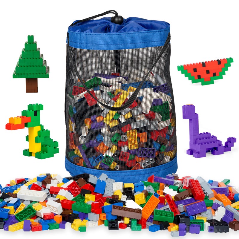 Play Platoon 1120 Pieces Building Bricks Set  10 Classic Color Blocks  Bulk Building Blocks Compatible with Major Brands  14 Different Shape Bricks  Includes Wheels Tires Axles Windows  Door - Image 2