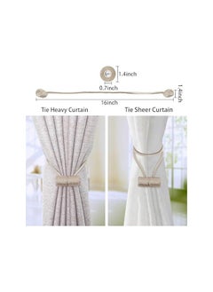 The Bros 5PC Magnetic Curtain Tiebacks Clips,Window Tie Backs Holders,Decorative Drape Handmade Tie Back for Home Office Decorative  - Image 2