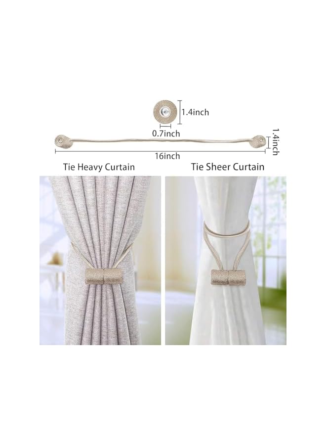 The Bros 5PC Magnetic Curtain Tiebacks Clips,Window Tie Backs Holders,Decorative Drape Handmade Tie Back for Home Office Decorative  - Image 2