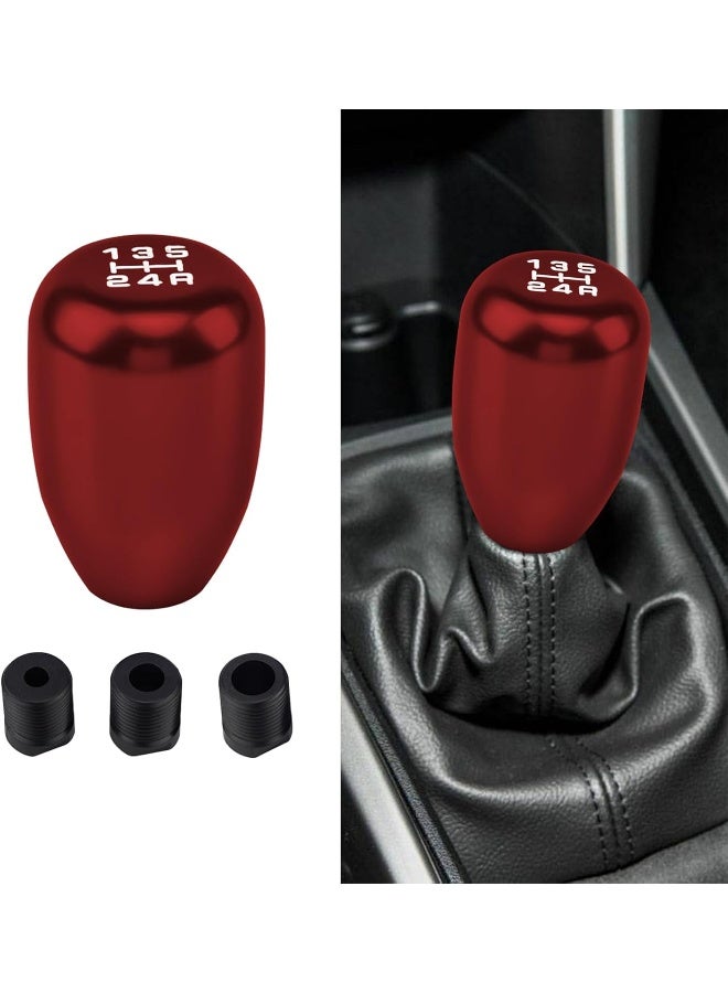 CHRYMUM Car Gear Shift Knobs, Manual Gear Shift Knobs Replacement, Universal Car Accessories Interior Stick Shift Knob, Manual 5 Speed Universal Gear Stick Shift Knob for Car Truck SUV (Red) - Image 1