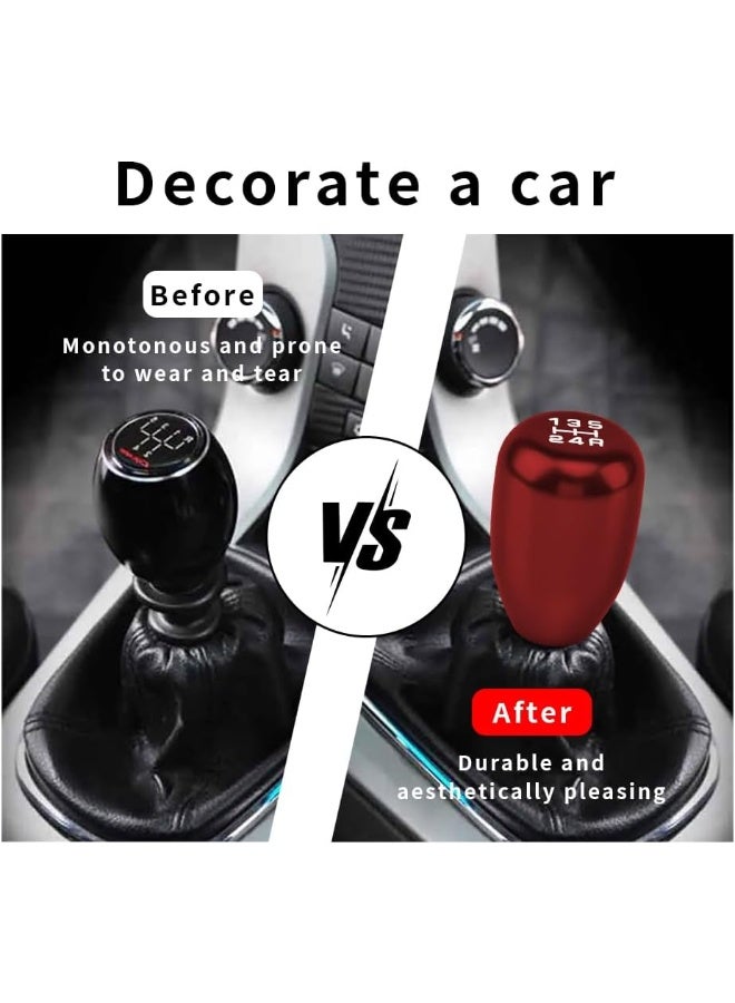 CHRYMUM Car Gear Shift Knobs, Manual Gear Shift Knobs Replacement, Universal Car Accessories Interior Stick Shift Knob, Manual 5 Speed Universal Gear Stick Shift Knob for Car Truck SUV (Red) - Image 5