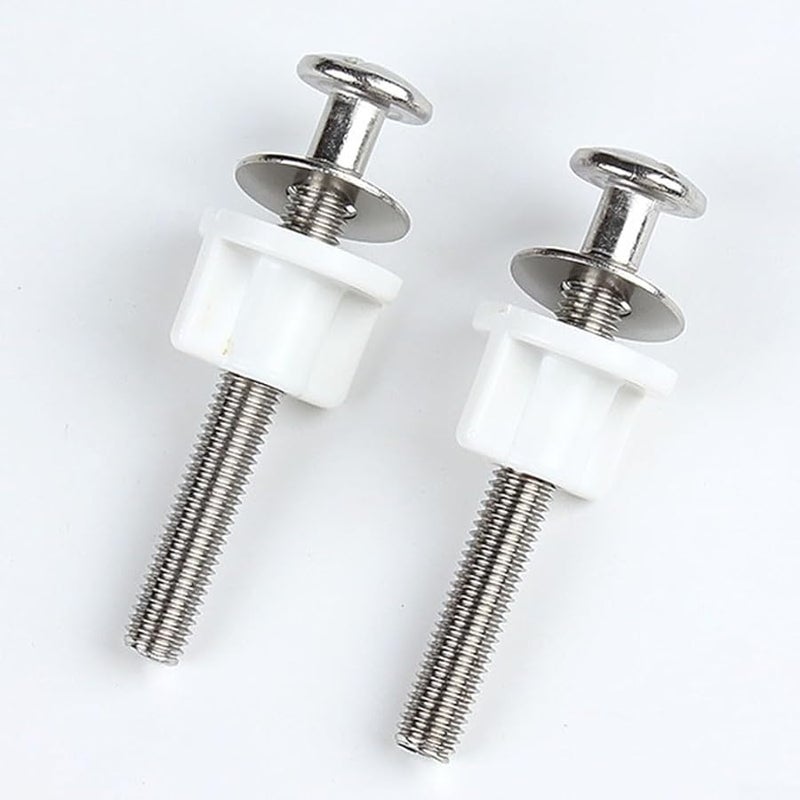 Toilet Lid Hinge Replacement Kit With Stainless Steel Slotted Screws M8 Thread 74mm 2 PCS - Image 5