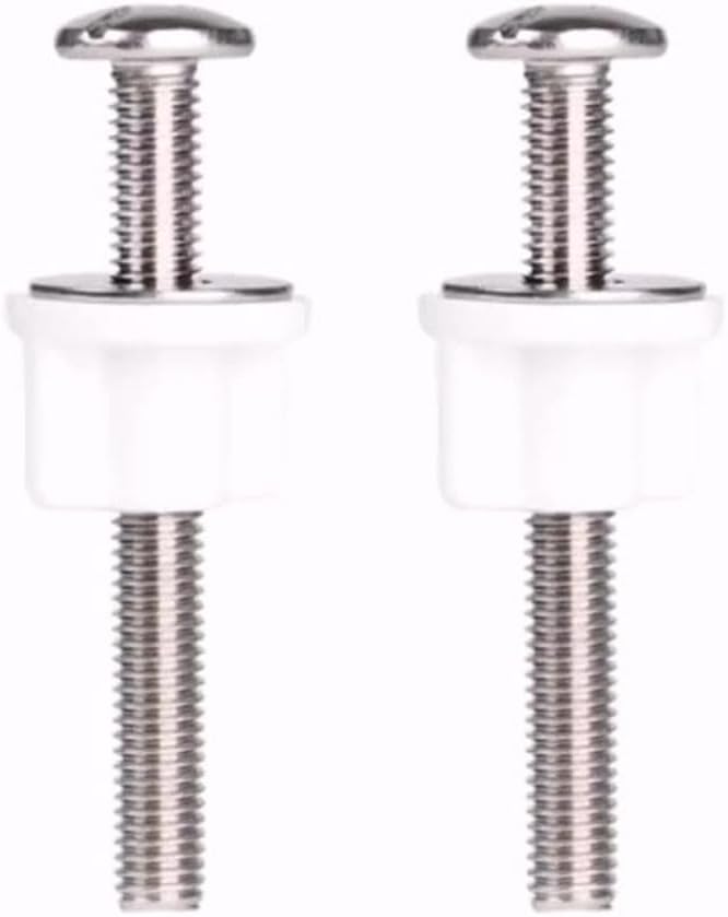 Toilet Lid Hinge Replacement Kit With Stainless Steel Slotted Screws M8 Thread 74mm 2 PCS - Image 4