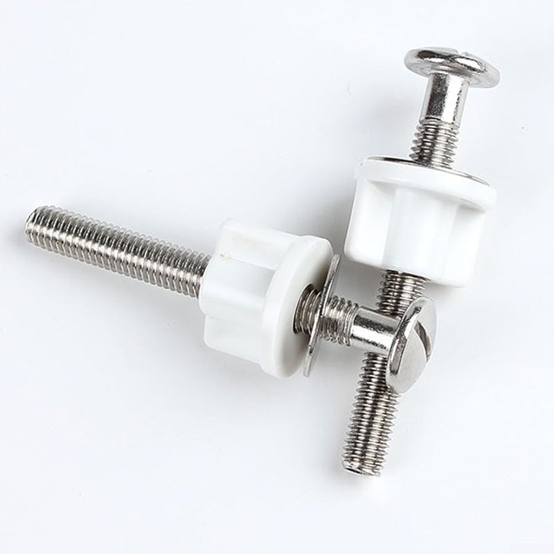Toilet Lid Hinge Replacement Kit With Stainless Steel Slotted Screws M8 Thread 74mm 2 PCS - Image 3