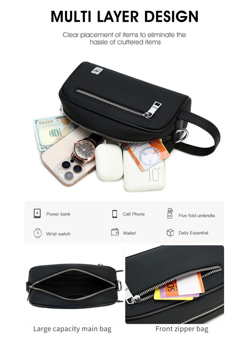 RAHALA 809 Stylish Men’s Handbag Organizer Clutch Crossbody Business Waterproof Pouch For Travel Daily essentials Every Day Carry Bag - Black  - Image 3