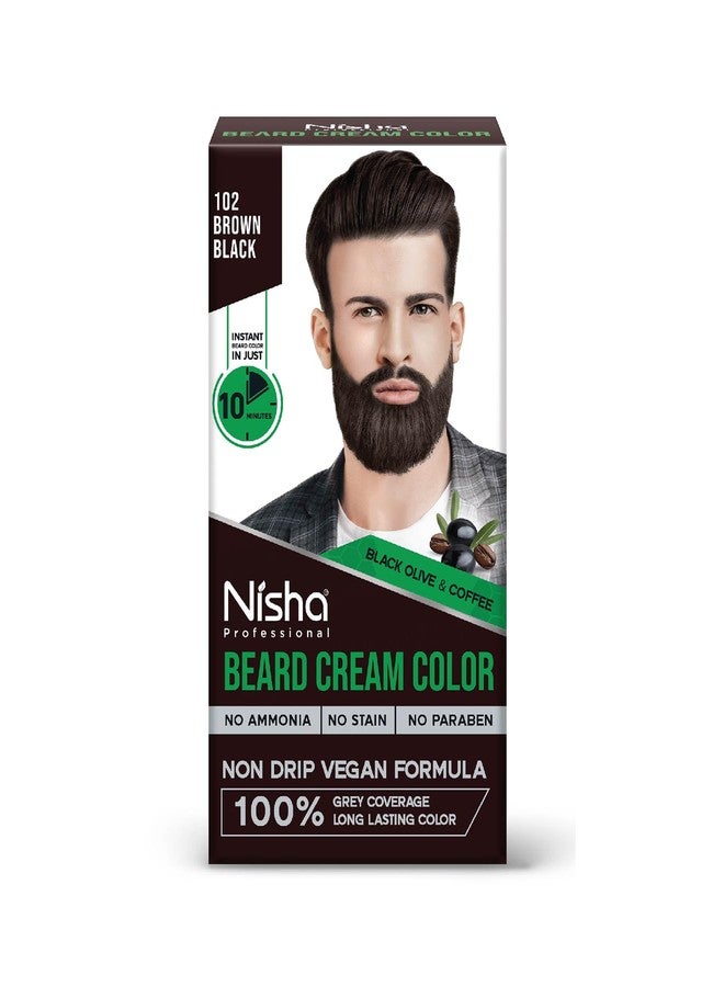 نيشا صبغة لحية نيشا للرجال (40 جم) - بني أسود، لا تترك بقعاً ولون سريع في 10 دقائق، تغطية كاملة للشعر الأبيض، خالية من الأمونيا، خالية من البارابين (عبوة واحدة) - Image 1