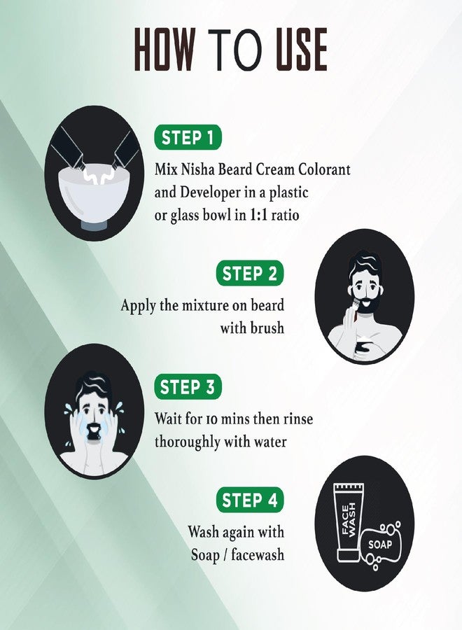 نيشا صبغة لحية نيشا للرجال (40 جم) - بني أسود، لا تترك بقعاً ولون سريع في 10 دقائق، تغطية كاملة للشعر الأبيض، خالية من الأمونيا، خالية من البارابين (عبوة واحدة) - Image 5