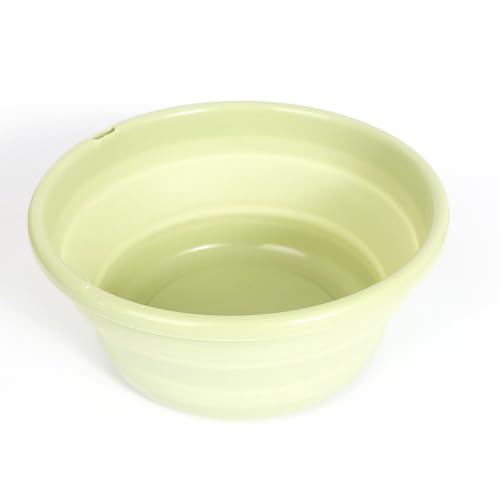 Potency® Collapsible Medium Round Washing Up Bowl Basin Multipurpose Outdoor Travel Basin Folding Portable Silicone Bowl Tub for Kitchen Camping Caravans Water Carrier (Medium, Pista Green) - Image 1