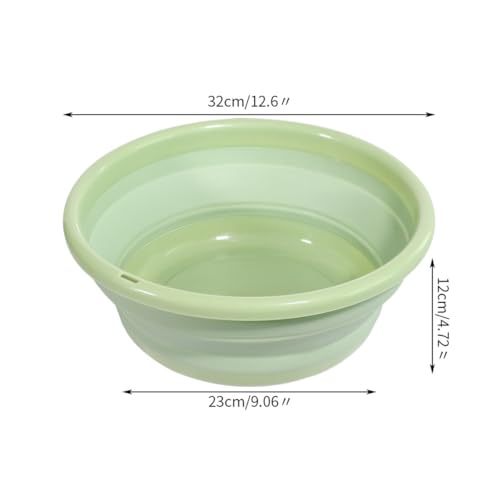 Potency® Collapsible Medium Round Washing Up Bowl Basin Multipurpose Outdoor Travel Basin Folding Portable Silicone Bowl Tub for Kitchen Camping Caravans Water Carrier (Medium, Pista Green) - Image 4