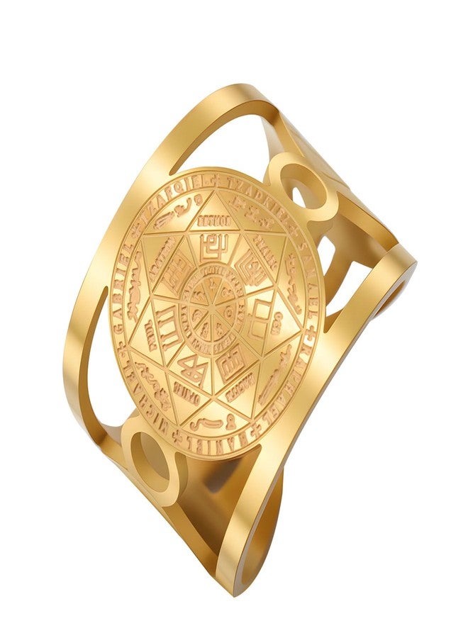 TEAMER Seal of The Seven Archangels Ring Stainless Steel Adjustable The Great Protector Archangel Amulet Ring Religious Jewelry For Men Women, One Size, Stainless Steel, No Gemstone - Image 1