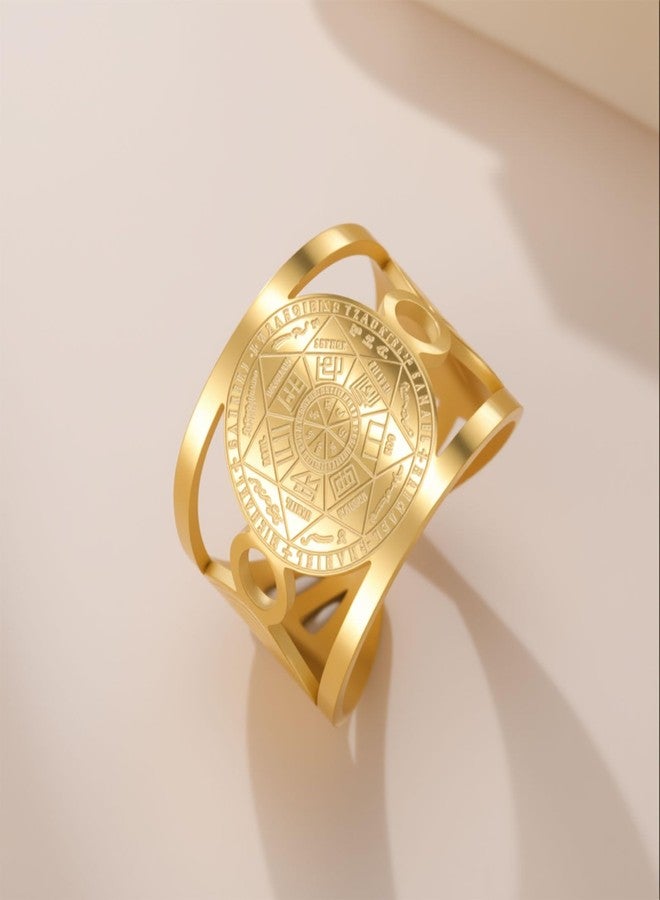 TEAMER Seal of The Seven Archangels Ring Stainless Steel Adjustable The Great Protector Archangel Amulet Ring Religious Jewelry For Men Women, One Size, Stainless Steel, No Gemstone - Image 5