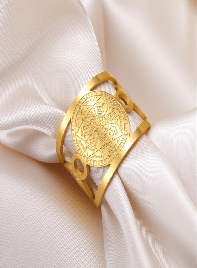 TEAMER Seal of The Seven Archangels Ring Stainless Steel Adjustable The Great Protector Archangel Amulet Ring Religious Jewelry For Men Women, One Size, Stainless Steel, No Gemstone - Image 4
