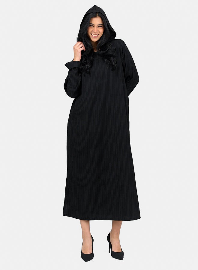 Clue Self Pattern Hooded Dress  - Image 1