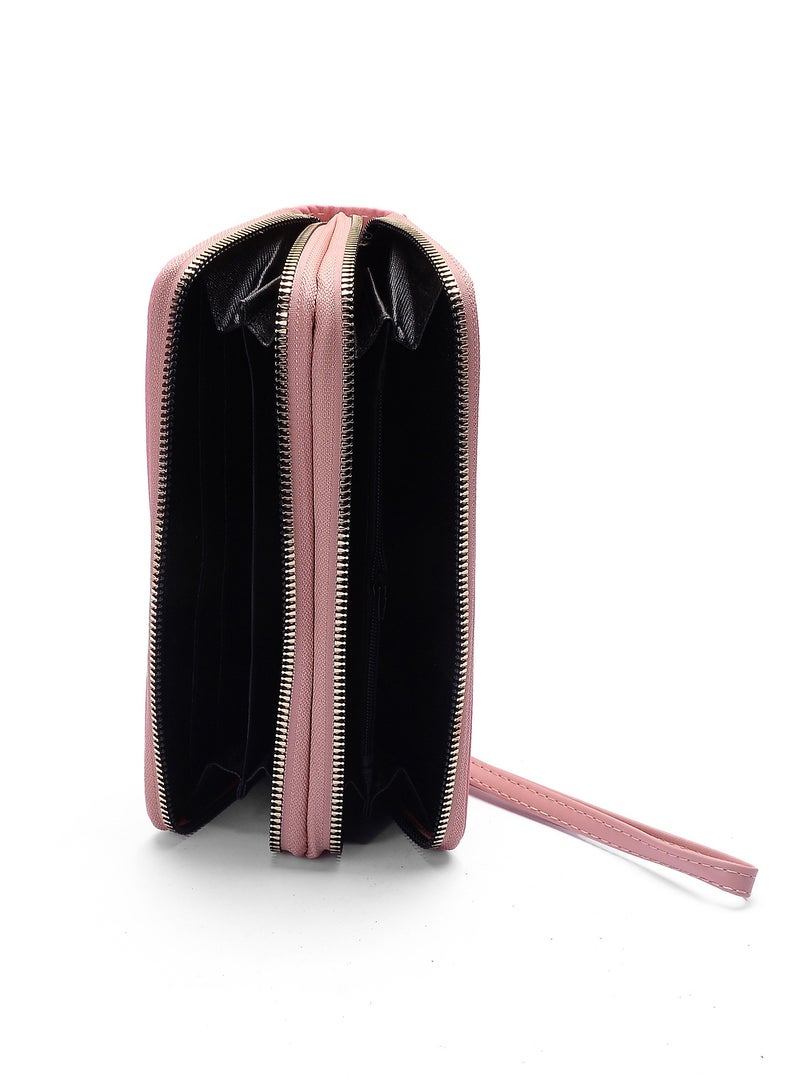 Women's leather wallet WAL-2- PINK