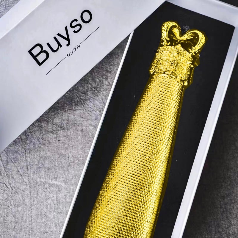 Buyso Gold Bling Water Bottle Rhinestone Gold Rhinestone Diamond Water Bottle Reusable Insulated Stainless Steel Bling Premium Aesthetic Gift - Image 4