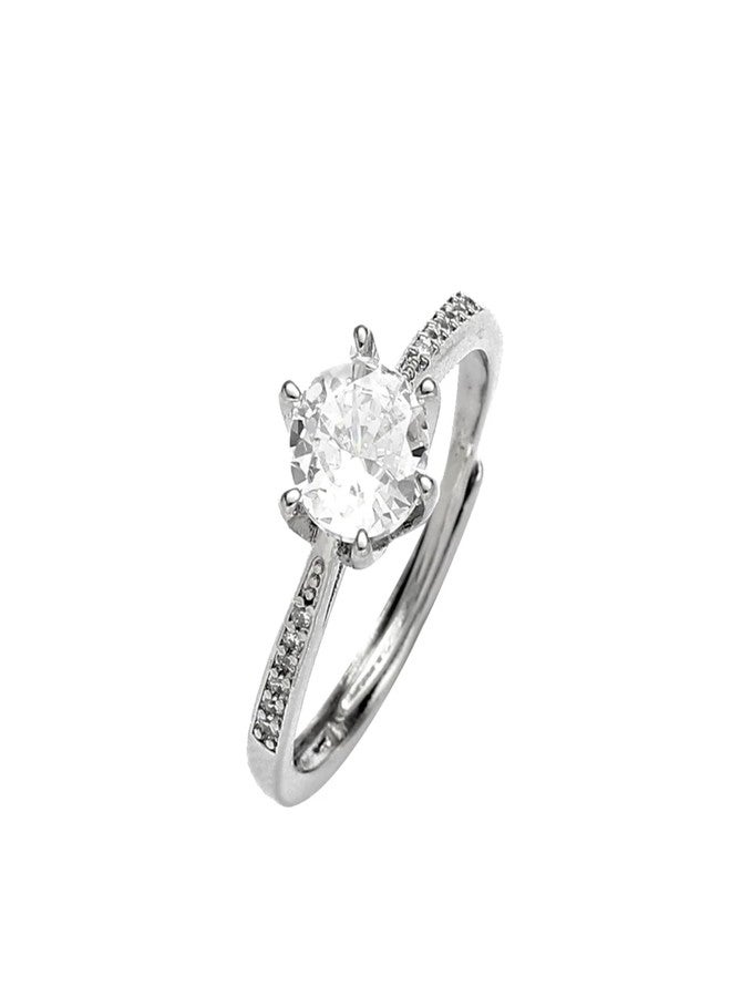 SALTY Anti Tarnish Luster Promise Finger Ring for Women | Adjustable Fancy Jewellery Design | Latest Fashion Accessories for Girls | Minimal Jewelry | Ideal for Gifting | Marriage, Birthday | Gift for Valentine Day - Image 1