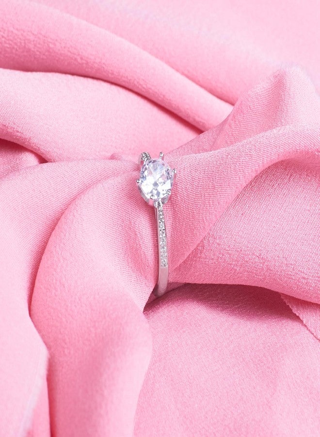 SALTY Anti Tarnish Luster Promise Finger Ring for Women | Adjustable Fancy Jewellery Design | Latest Fashion Accessories for Girls | Minimal Jewelry | Ideal for Gifting | Marriage, Birthday | Gift for Valentine Day - Image 2