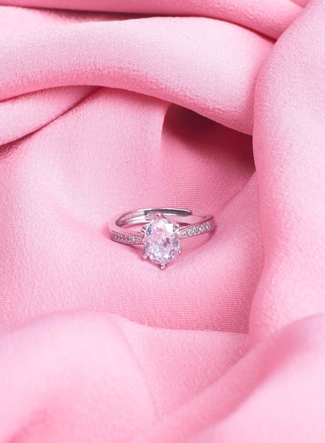 SALTY Anti Tarnish Luster Promise Finger Ring for Women | Adjustable Fancy Jewellery Design | Latest Fashion Accessories for Girls | Minimal Jewelry | Ideal for Gifting | Marriage, Birthday | Gift for Valentine Day - Image 5