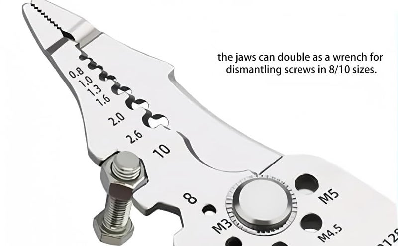 XBEY 9-in-1 Multifunctional Stainless Steel Wire Cutter Foldable Wire Stripper Crimper Cable Cutter Pliers for Cutting Electrical Stripping Tool & Crimping Tool (Cream Wire Stripper Tool) - Image 3