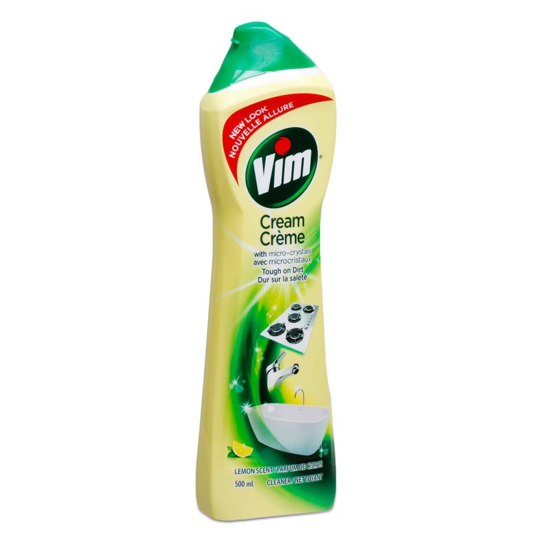 Vim (Cif) Cream Multi Purpose Cleaner with Micro Crystals, Lemon Scent - 16.9 Fl Oz / 500 mL x 2 Pack - Image 2