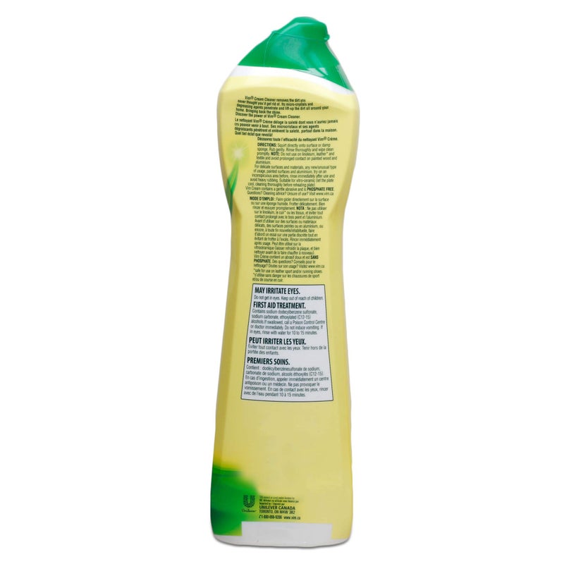 Vim (Cif) Cream Multi Purpose Cleaner with Micro Crystals, Lemon Scent - 16.9 Fl Oz / 500 mL x 2 Pack - Image 3