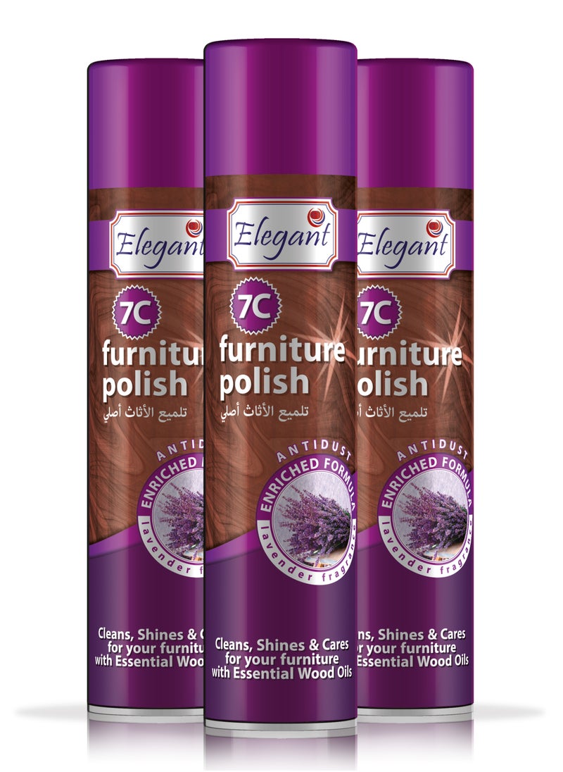 Elegant Lavender Furniture Polish 300ml Pack of 3  - Image 1