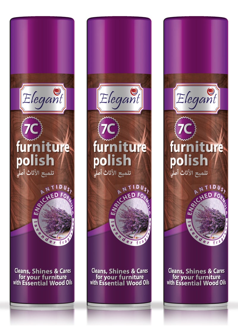 Elegant Lavender Furniture Polish 300ml Pack of 3  - Image 2