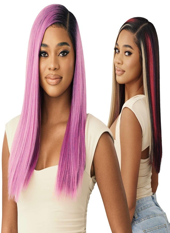 Outre Lace Front Wig - Perfect Hair Line - Swoop Series Y-Part 207 (DR LILAC PINK) - Image 1