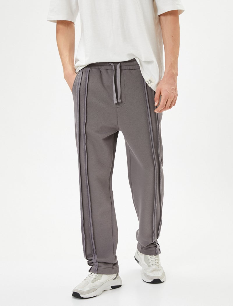 KOTON Drawstring Seam Detail Pocket Sweatpants - Image 3