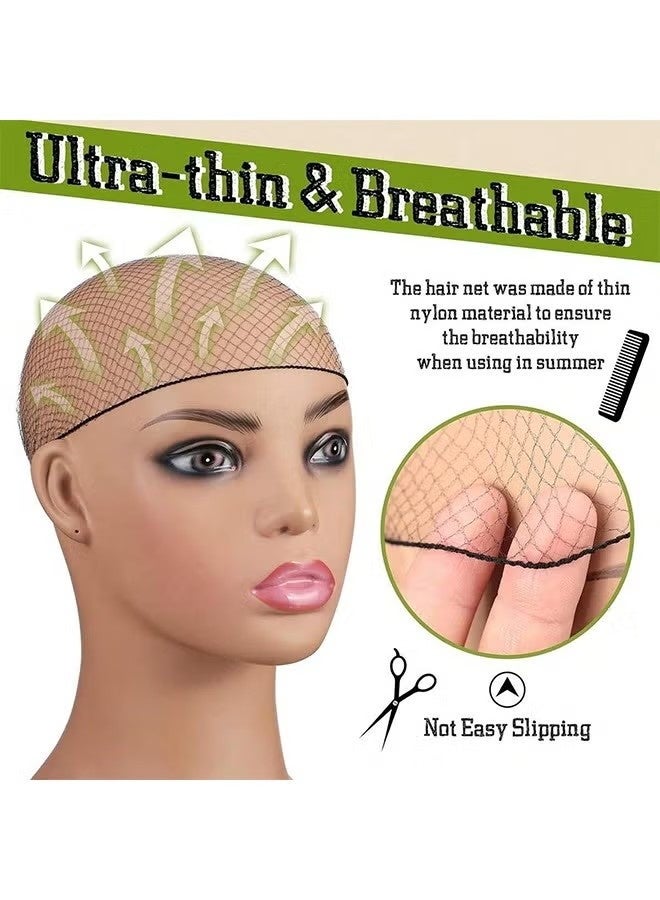 Set of 50 hair nets and 50 U shaped pins Invisible Elastic Hair Nets And Clips For Making Ballerina Hair Buns - Image 3