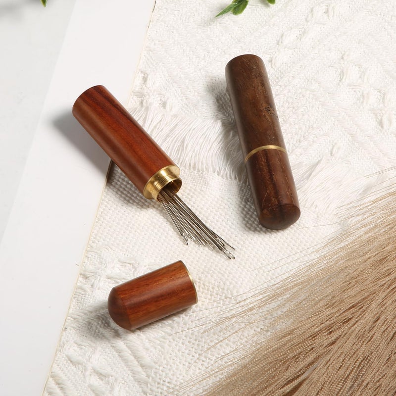 Mf ® 30pcs Quilting Needle Self-Threading Quilting Needle with Wooden Needle Case Long Quilting Needle of Various Sizes Easy Self-Threading Quilting Needle for Quilting, Embroidery, Hand Sewing. - Image 2