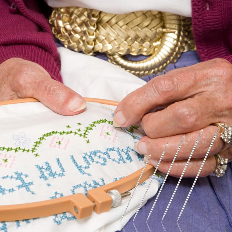 Mf ® 30pcs Quilting Needle Self-Threading Quilting Needle with Wooden Needle Case Long Quilting Needle of Various Sizes Easy Self-Threading Quilting Needle for Quilting, Embroidery, Hand Sewing. - Image 4