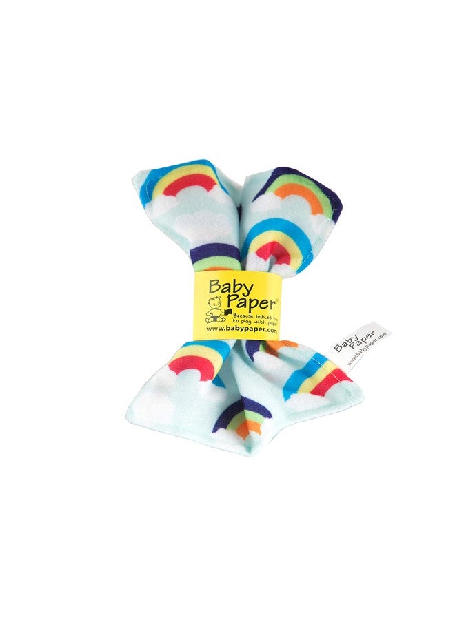 Baby Paper Original Baby Paper - Crinkle Teether and Sensory Toy for Babies and Infants | Rainbows | Non-Toxic, Washable | Great Gift for Baby Showers