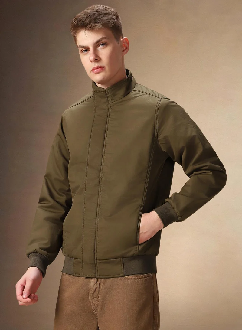 دينيس لينغو جاكيت رجالي بني بوليستر 1% بقصة عادية