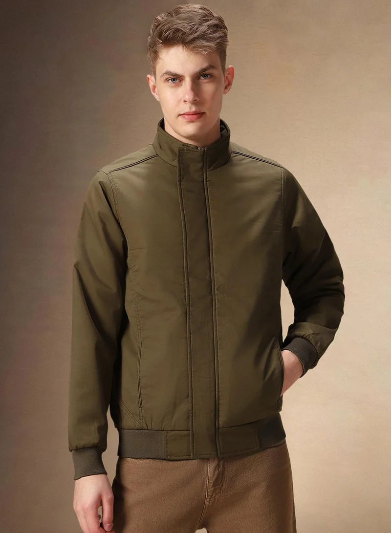 دينيس لينغو جاكيت رجالي بني بوليستر 1% بقصة عادية