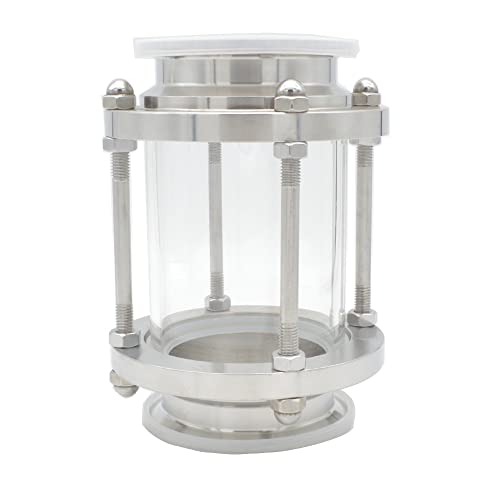 SENFUID Flow Sight Pipe Glass Diopter 3 Inch Ferrule Tri Clamp SUS304 (Flow Pipe OD 76MM) - Image 1
