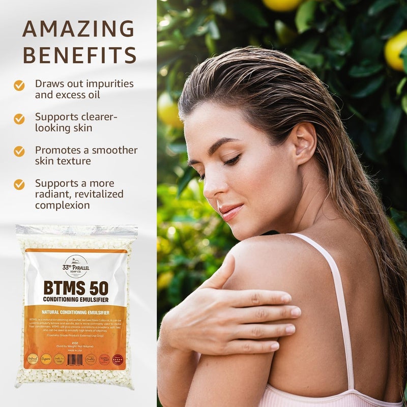 33RD PARALLEL SOAP CO. BTMS 50 Conditioning Emulsifier | 5 LBS | 100% Natural Plant Derived | Behentrimonium Methosulfate Cetearyl Alcohol Emulsifying Conditioner | Product of USA (5 POUND) - Image 4