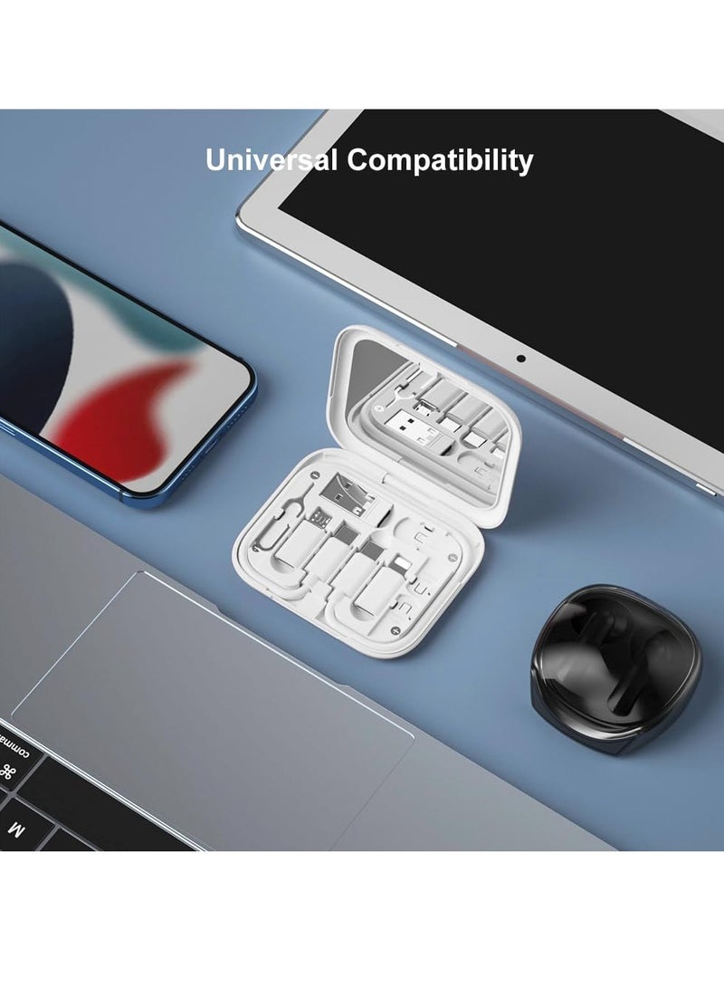 طقم محول USB، محول USB-C إلى USB، صندوق محول USB C إلى Lightning، حقيبة كابل شحن متعددة الأنواع للسفر، محولات OTG لهواتف iPhone 14/15 وGoogle Pixel (أبيض) - Image 3