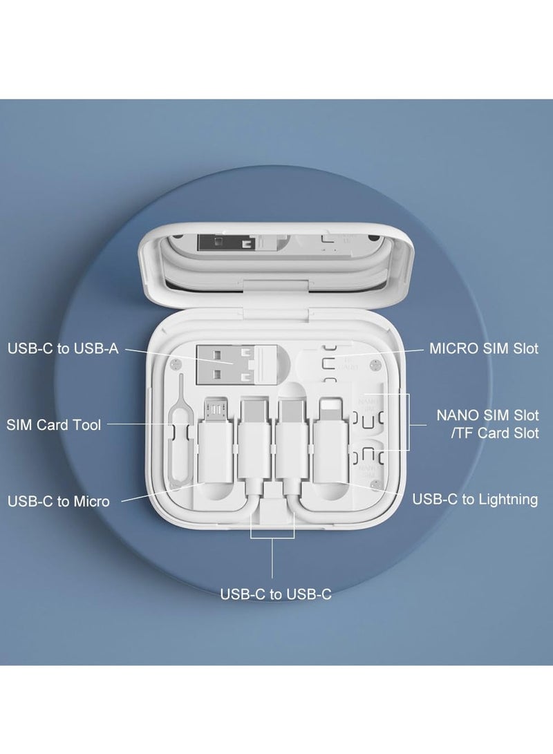 طقم محول USB، محول USB-C إلى USB، صندوق محول USB C إلى Lightning، حقيبة كابل شحن متعددة الأنواع للسفر، محولات OTG لهواتف iPhone 14/15 وGoogle Pixel (أبيض) - Image 4