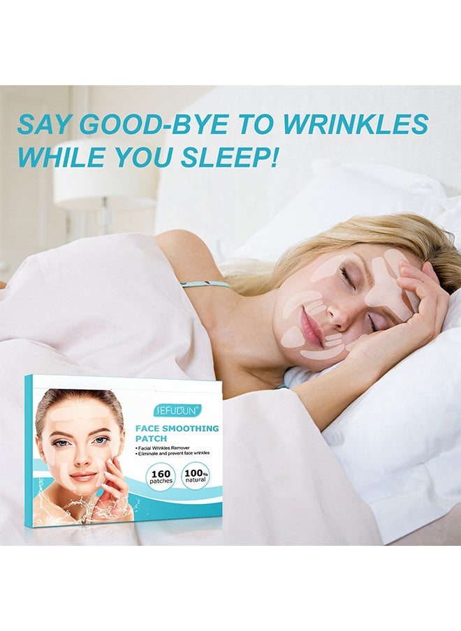 Sefudun - Face Smoothing Patch 160PCS - Forehead Winkle patches - Face Smoothing Patch - Face Lift Tape Invisible - Wrinkle Patches For Face Overnight - Facial Patches To Reduce Fine Wrinkles - Frown And Smile Lines - Image 1